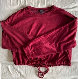 👙Forever 21 velour crop top with waisted tie